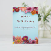 Kleurrijke Bloemen Moederdag Wenskaart Kaart (Staand voorkant)