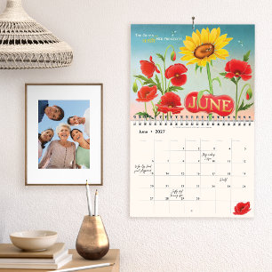 Kleurrijke bloemen muurkalender 2027, Art Nouveau Kalender
