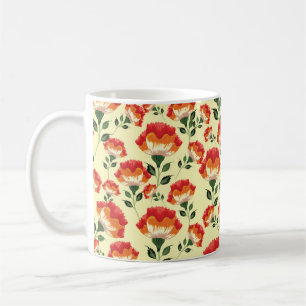 Kleurrijke bloemen naadloos patroon koffiemok