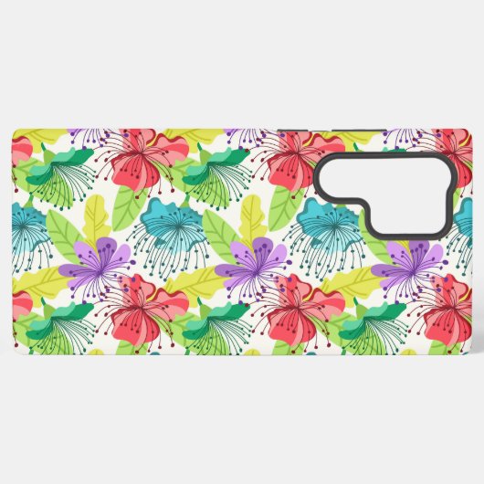 Kleurrijke bloemen naadloos patroon samsung galaxy hoesje (Achterkant horizontaal)