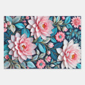 Kleurrijke Bloemen Naaldpunt Verpakking Papieren V Inpakpapier Vel (Voorkant 2)