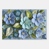 Kleurrijke Bloemen Naaldpunt Verpakking Papieren V Inpakpapier Vel (Voorkant 3)