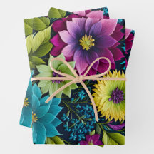 Kleurrijke Bloemen Naaldpunt Verpakking Papieren V