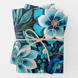 Kleurrijke Bloemen Naaldpunt Verpakking Papieren V Inpakpapier Vel