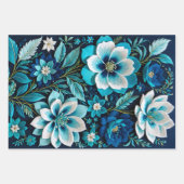 Kleurrijke Bloemen Naaldpunt Verpakking Papieren V Inpakpapier Vel (Voorkant 3)