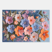 Kleurrijke Bloemen Naaldpunt Verpakking Papieren V Inpakpapier Vel (Voorkant 2)
