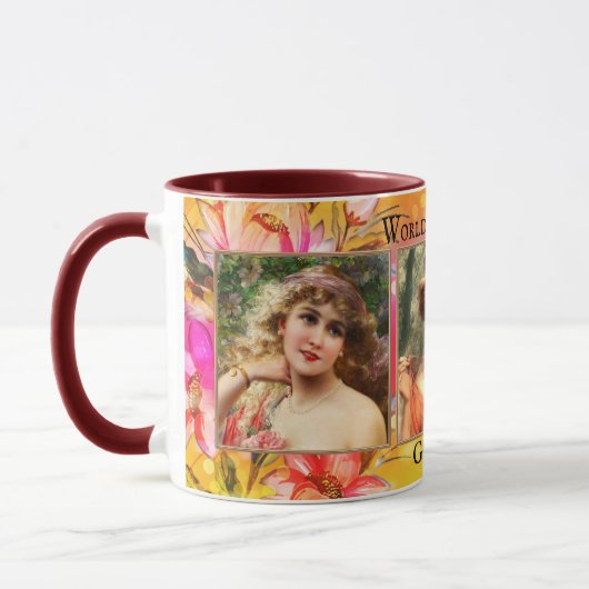 Kleurrijke Bloemen Oma Custom Foto Mok (Links)