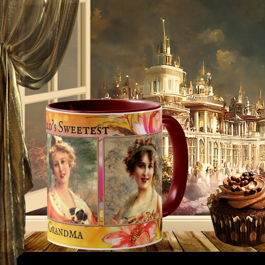 Kleurrijke Bloemen Oma Custom Foto Mok