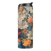 Kleurrijke bloemen onder volle maan thermosbeker (Gedraaid links)