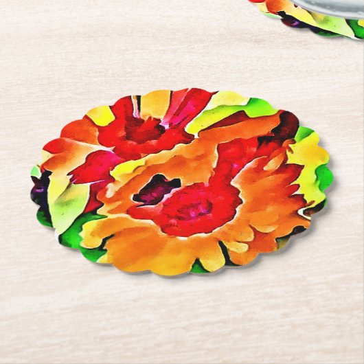 Kleurrijke Bloemen Onderzetter (Gekanteld)