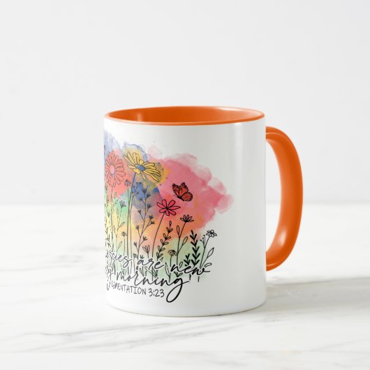 KLEURRIJKE BLOEMEN ONTWERP BIJBEL VERS MOK (Voorkant rechts)