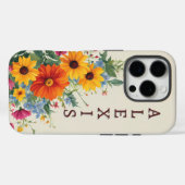 Kleurrijke bloemen op beige Case-Mate iPhone case (Achterkant (horizontaal))