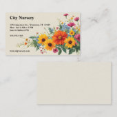 Kleurrijke Bloemen op Beige Nursery Plant Verkoop Visitekaartje (Voorkant / Achterkant)