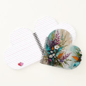 Kleurrijke Bloemen op Blauwgroen Blauw Beige *Pers Notitieboek (Binnen)