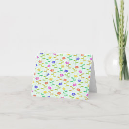 Kleurrijke bloemen op bleek groen kaart