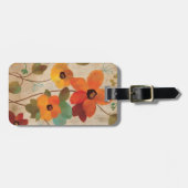 Kleurrijke bloemen op een gebroken witte achtergro bagagelabel (Voorkant horizontaal)