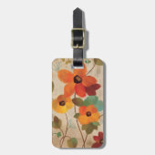 Kleurrijke bloemen op een gebroken witte achtergro bagagelabel (Voorkant verticaal)