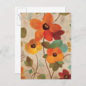 Kleurrijke bloemen op een gebroken witte achtergro briefkaart (Voorkant / Achterkant)