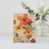 Kleurrijke bloemen op een gebroken witte achtergro briefkaart (Staand voorkant)