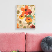 Kleurrijke bloemen op een gebroken witte achtergro canvas afdruk (Insitu (Woonkamer))