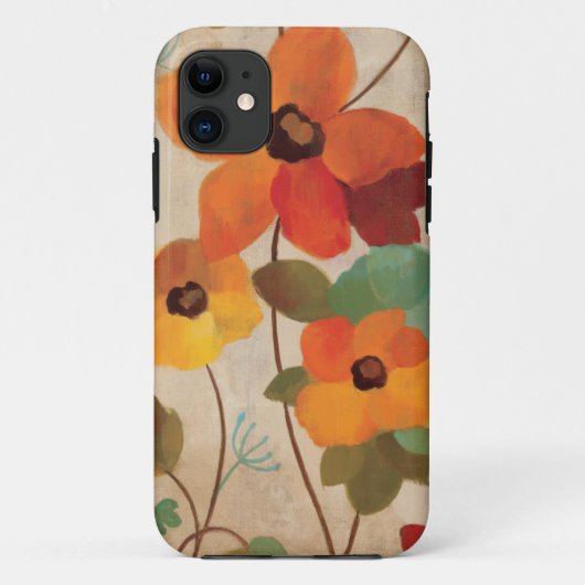 Kleurrijke bloemen op een gebroken witte achtergro Case-Mate iPhone case (Achterkant)