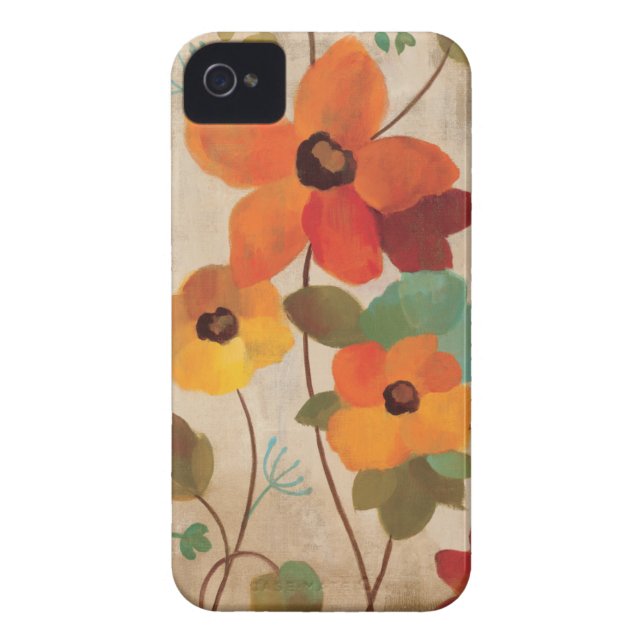 Kleurrijke bloemen op een gebroken witte achtergro Case-Mate iPhone case (Achterkant)