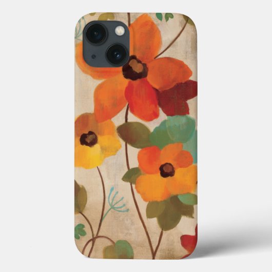 Kleurrijke bloemen op een gebroken witte achtergro Case-Mate iPhone case (Achterkant)