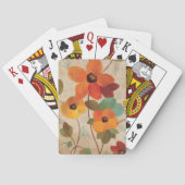 Kleurrijke bloemen op een gebroken witte achtergro pokerkaarten (Achterkant)