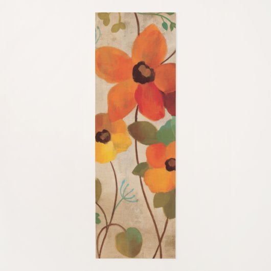 Kleurrijke bloemen op een gebroken witte achtergro yogamat (Voorkant)