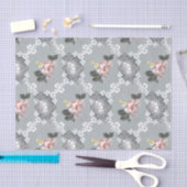 Kleurrijke bloemen op grijze achtergrond tissuepapier (Craft)