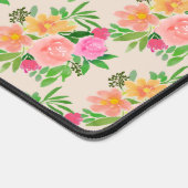 Kleurrijke Bloemen op Licht Beige Bureaumat (Hoek)