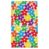 Kleurrijke bloemen op White Small Gift Bag Klein Cadeauzakje (Achterkant)