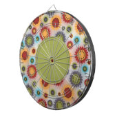 Kleurrijke bloemen op wit dartboard dartbord (Voorkant Rechts)