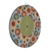 Kleurrijke bloemen op wit dartboard dartbord (Voorkant Links)