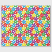 Kleurrijke bloemen op witpapier cadeaupapier (Vlak)