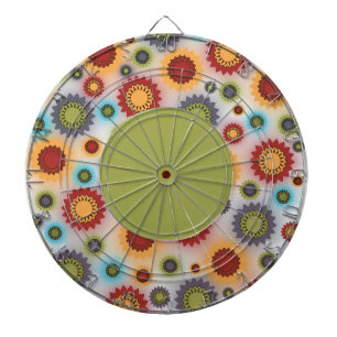 Kleurrijke Bloemen op Witte Dartbord