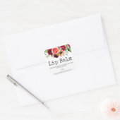 Kleurrijke bloemen op witte lippenbalsem tube labe vierkante sticker (Envelop)