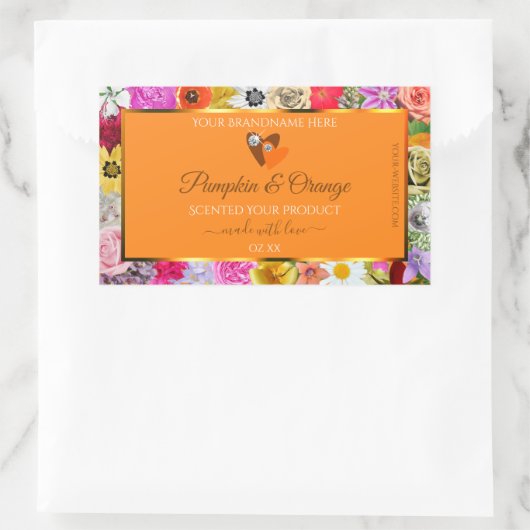 Kleurrijke bloemen Oranje productetiketten met har Rechthoekige Sticker (Tas)