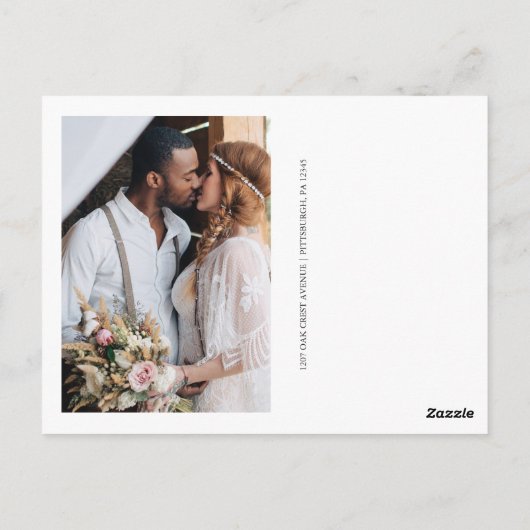 Kleurrijke Bloemen Overaly Trouwfoto Dank u Briefkaart (Achterkant)