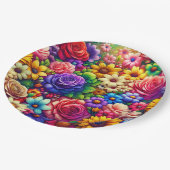 Kleurrijke Bloemen Papier Bord (Gekanteld)