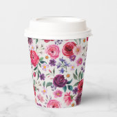 Kleurrijke Bloemen Papier Cups Papieren Bekers (Voorkant)