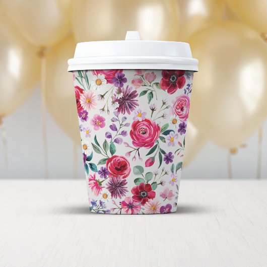 Kleurrijke Bloemen Papier Cups Papieren Bekers