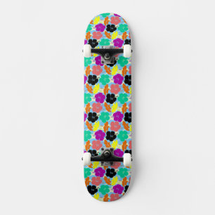 Kleurrijke bloemen patronen ontwerpen Hoesje-Mate Persoonlijk Skateboard