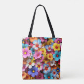 Kleurrijke  Bloemen Patroon-20240 Tote Bag (Achterkant)