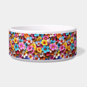 Kleurrijke Bloemen Patroon-20240 Voerbakje