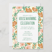 Kleurrijke Bloemen Patroon Custom HOUSEWARMING PAR Kaart (Voorkant)