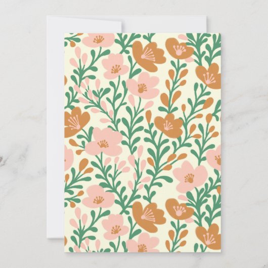 Kleurrijke Bloemen Patroon Custom HOUSEWARMING PAR Kaart (Achterkant)