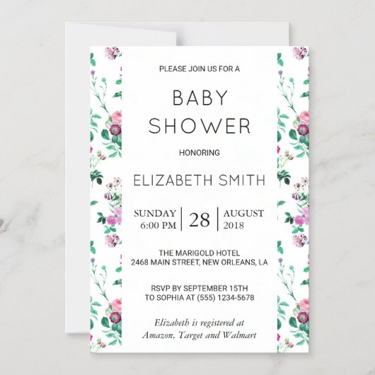 Kleurrijke bloemen, patroon van bloemen, Baby show Magnetische Uitnodiging (Voorkant)