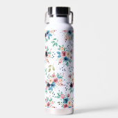 Kleurrijke bloemen patten waterfles (Voorkant)