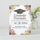 Kleurrijke Bloemen Pet Topper Afstuderen Celebrati Kaart (Staand voorkant)